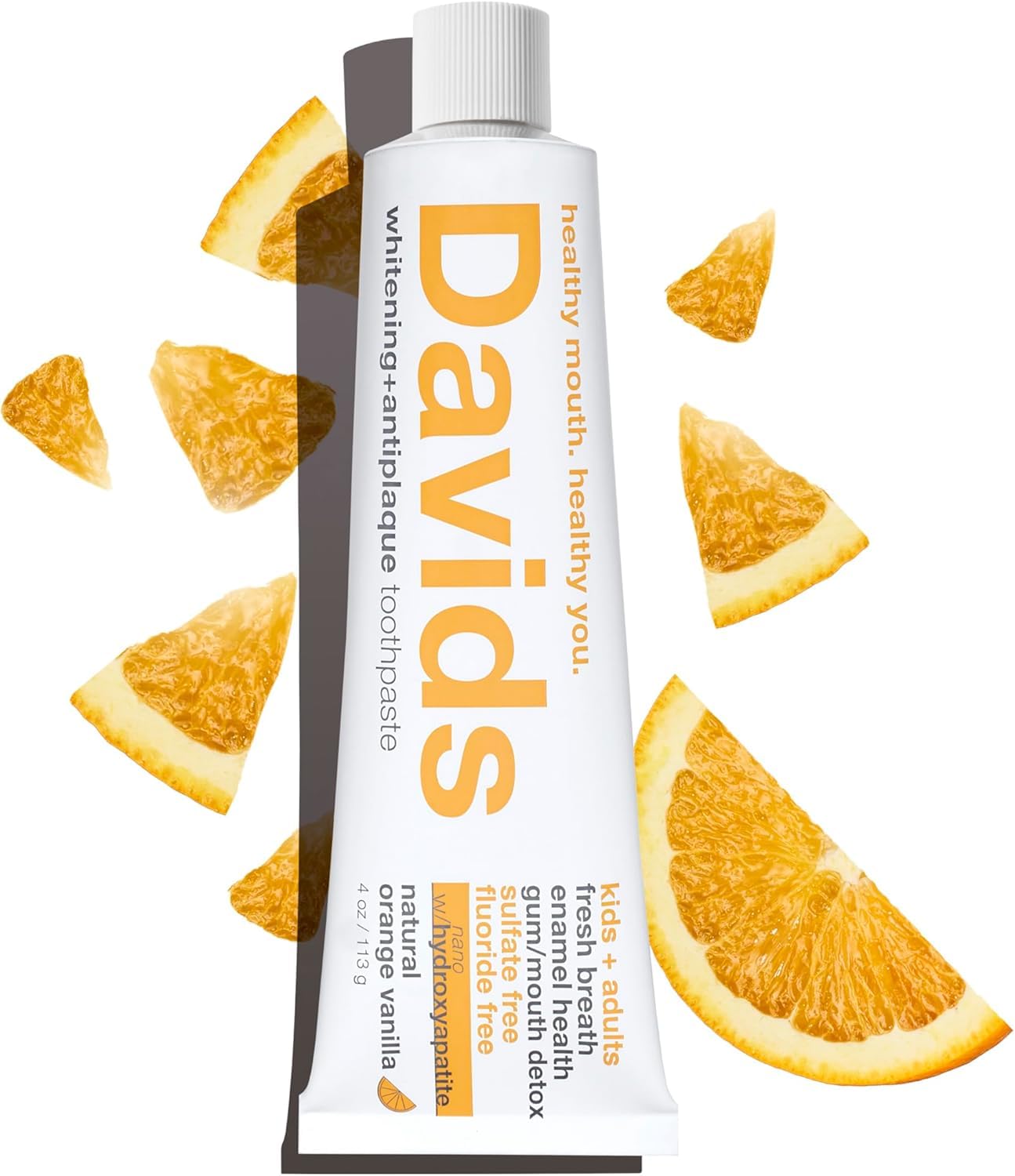 David's Natural Hydroxi Fluoride-Free Toothpaste, Orange Vanilla